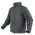 The Condor Summit Softshell Jacket is a gray tactical jacket designed for EDC or range trips, featuring multiple zippered chest, arm, and sleeve pockets. Displayed on a plain background.