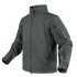 The Condor Summit Softshell Jacket is a gray tactical jacket designed for EDC or range trips, featuring multiple zippered chest, arm, and sleeve pockets. Displayed on a plain background.
