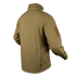 The Condor Summit Softshell Jacket in tan is shown from the back, featuring long sleeves, a high collar, and a Velcro patch on the right sleeve—ideal for EDC or range trips.