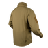The Condor Summit Softshell Jacket in tan is shown from the back, featuring long sleeves, a high collar, and a Velcro patch on the right sleeve—ideal for EDC or range trips.