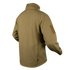 The Condor Summit Softshell Jacket in tan is shown from the back, featuring long sleeves, a high collar, and a Velcro patch on the right sleeve—ideal for EDC or range trips.