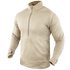 The Condor Base II Zip Pullover is a beige, long-sleeve, quarter-zip top with a high collar and thumb holes, shown on a plain background.