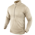 The Condor Base II Zip Pullover is a beige, long-sleeve, quarter-zip top with a high collar and thumb holes, shown on a plain background.