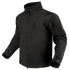 The Condor Phantom Softshell Jacket, shown on an invisible mannequin, is a black zip-up tactical jacket featuring multiple zippered pockets, a high collar, and adjustable cuffs.
