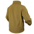 The Phantom Softshell Jacket by Condor is shown from the back in tan, featuring long sleeves and a high collar.