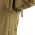 Close-up of the Condor Phantom Softshell Jackets tan sleeve, highlighting a vertical zipper with a fabric pull tab.
