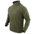 The Condor Quarter Zip Pullover features an olive green fleece, high collar, quarter-zip front, long sleeves, and a zippered chest pocket—perfect for EDC or first responders who value comfort and utility.