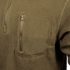 Close-up of the Condor Quarter Zip Pullover in olive green, featuring a zippered chest pocket and partial front zipper—perfect for bushcraft adventures or long days at the shooting range.