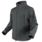 The Condor Summit Zero Softshell Jacket is a dark gray, zip-up tactical jacket featuring multiple zippered pockets on the chest, arms, and sleeve, shown on a white background.