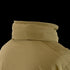 Close-up of the back and collar of the Condor Summit Zero Softshell Jacket in tan, highlighting stitching details and fabric texture.