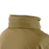 Close-up of the back and collar of the Condor Summit Zero Softshell Jacket in tan, highlighting stitching details and fabric texture.