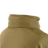 Close-up of the back and collar of the Condor Summit Zero Softshell Jacket in tan, highlighting stitching details and fabric texture.