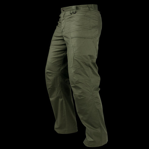 The Condor Stealth Operator Pants in olive green feature multiple pockets, reinforced stitching, and a straight leg cut—perfect for EDC or first responders, shown on a white background.