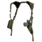 The Condor Vertical Shoulder Holster, shown against a white background, features dual pouches—one for a pistol and the other for extra storage.