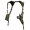 The Condor Vertical Shoulder Holster, shown against a white background, features dual pouches—one for a pistol and the other for extra storage.