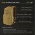 The Condor Fuel Hydration Backpack 18L in tan features a main compartment, outer compartment, gadget pocket, small side pockets, and a detachable waist strap; more features are listed below.