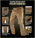 Condor Paladin Tactical Pants in tan feature a rear gadget pocket, 4-way stretch, gusseted crotch, hidden gadget pockets, adjustable hook-and-loop straps, and knee pad pockets.