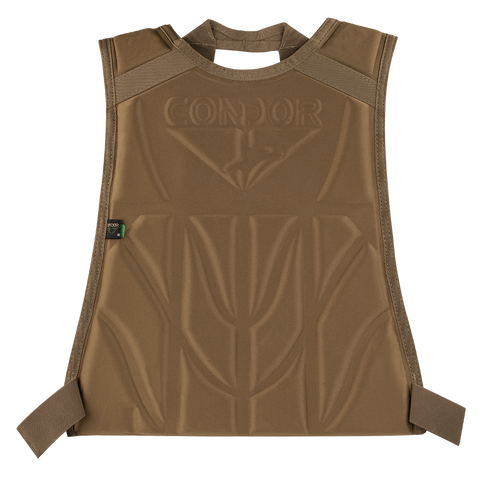 Condor Compact Plate Carrier laid flat, displaying its front panel with logo and geometric padding—perfect for bushcraft, military missions, or everyday EDC use.