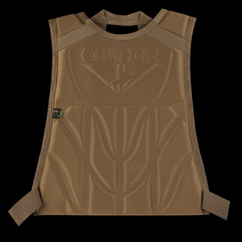 Condor Compact Plate Carrier laid flat, displaying its front panel with logo and geometric padding—perfect for bushcraft, military missions, or everyday EDC use.