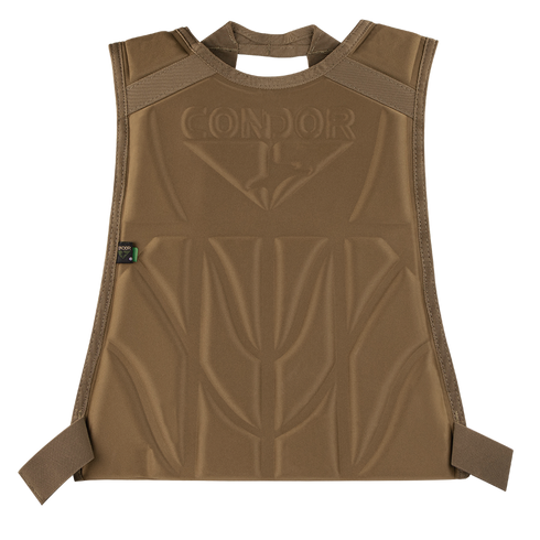Condor Compact Plate Carrier laid flat, displaying its front panel with logo and geometric padding—perfect for bushcraft, military missions, or everyday EDC use.