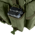 A close-up of two metal ammunition magazines inside the Condor 7-Pocket Chest Rig’s olive green pouch, featuring a plastic buckle and Velcro flap.