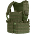 The Condor Modular Chest Set in Olive Drab features adjustable straps, padded shoulders, plastic buckles, and multiple webbing loops for secure gear carry and added protection.