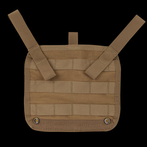 The Condor Modular Chest Set features a tan, MOLLE-compatible pouch panel with horizontal webbing, two adjustable straps, and grommets—perfect for bushcraft or first responders. Shown isolated on a white background.