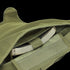 Close-up of the Condor Defender Plate Carrier in olive green, with an armor plate partially visible inside the front compartment.