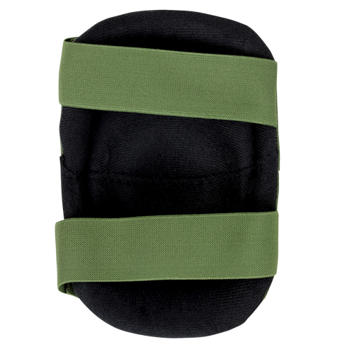 The Condor Elbow Pads are black padded protectors featuring two wide green elastic straps for secure fit around the limb.
