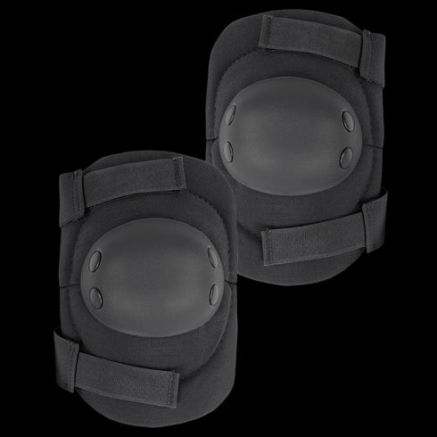 A pair of Condor Elbow Pads featuring hard protective shells and adjustable straps in black.