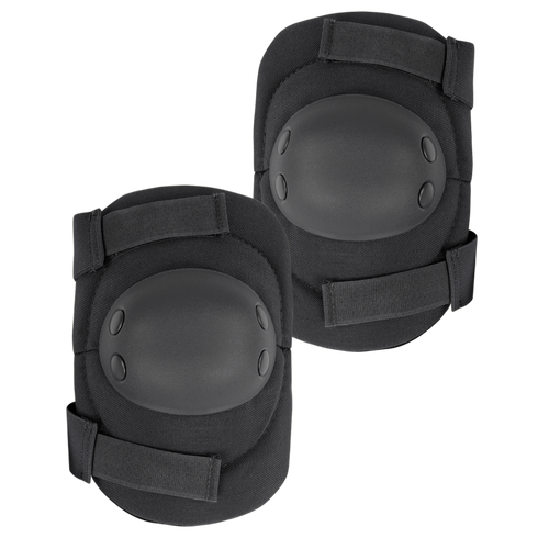 A pair of Condor Elbow Pads featuring hard protective shells and adjustable straps in black.