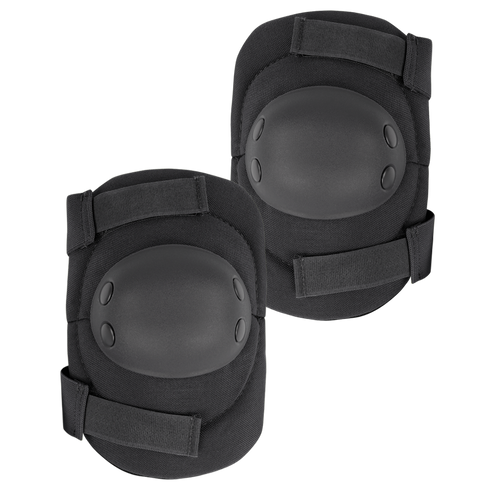 A pair of Condor Elbow Pads featuring hard protective shells and adjustable straps in black.