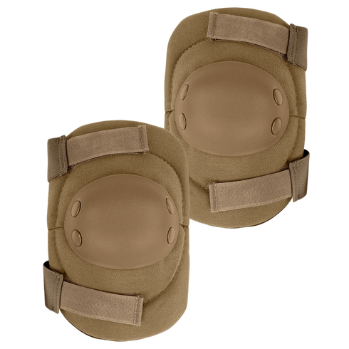 A pair of Condor Elbow Pads in tan, featuring hard plastic caps and adjustable straps.