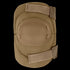 The Condor Elbow Pads feature a brown design, hard plastic shell, fabric backing, and two adjustable Velcro straps.