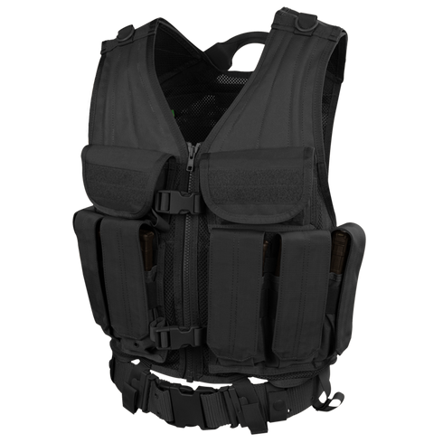 The Condor Elite Tactical Vest features multiple pouches and adjustable straps, designed for carrying gear—perfect for military use or shooting range trips.