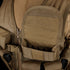 Close-up of the Condor Elite Tactical Vest in tan, featuring multiple pockets, a large front pouch, small EDC loops, and compartments—ideal for bushcraft or shooting range use.