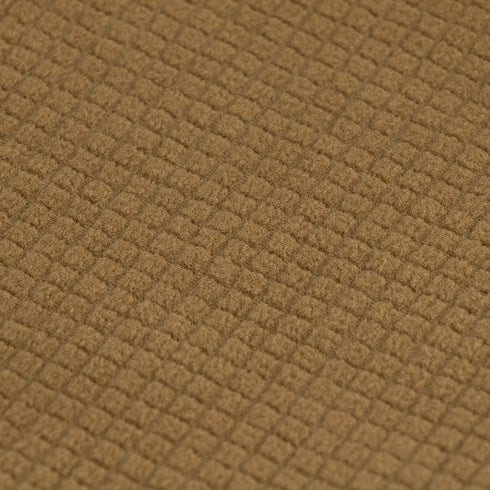 Close-up view of the textured brown fabric featuring a uniform, grid-like pattern on the Condor Base II Zip Pullover.