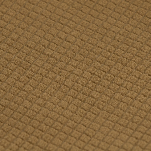 Close-up view of the textured brown fabric featuring a uniform, grid-like pattern on the Condor Base II Zip Pullover.