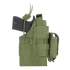 A Beretta secured in a Condor Ambidextrous Holster, featuring MOLLE webbing and retention straps, in green.