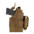 The Condor Ambidextrous Holster - 1911 in tan holds a black handgun, offering secure straps and MOLLE webbing for easy attachment.
