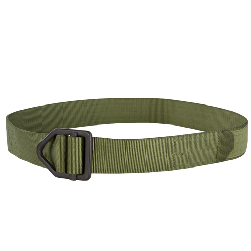 The Condor Instructors Belt, featuring green nylon and a black metal buckle, is displayed against a white background.