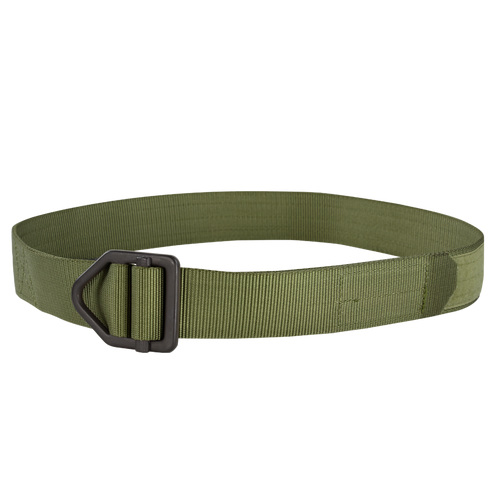 The Condor Instructors Belt, featuring green nylon and a black metal buckle, is displayed against a white background.