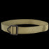 The Condor Instructors Belt is a tan nylon tactical belt featuring a black metal triangular buckle, shown on a plain background.