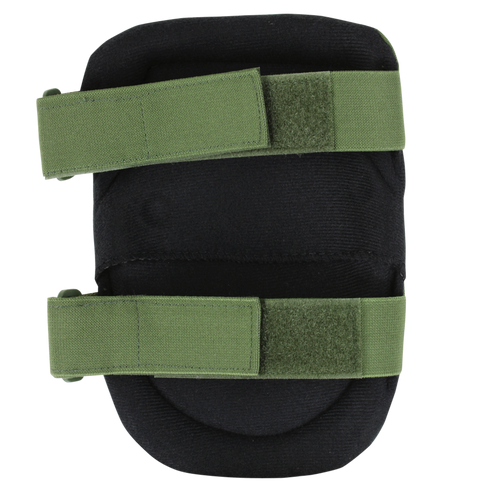 The Condor Knee Pads 1 are black with two green adjustable straps and Velcro fastenings, shown against a plain white background.
