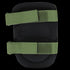 The Condor Knee Pads 1 feature a black design with two green adjustable straps and Velcro fastenings, perfect for EDC or First Responder use.