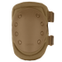 The Condor Knee Pads 1 feature a tan hard plastic outer shell, fabric edges, and two adjustable side straps for secure leg fit.