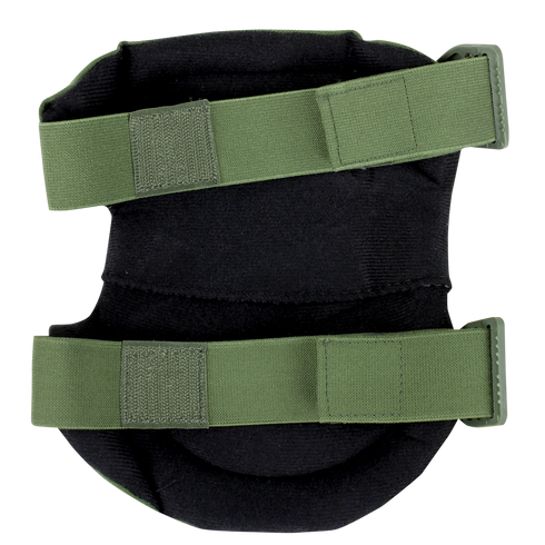 The Condor Knee Pads 2 are black with two adjustable green straps and hook-and-loop fasteners, shown from the back on a white background.