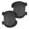 Condor Knee Pads 2 are black knee pads featuring hard plastic shells, ventilation holes, and adjustable straps for protection during physical activities.