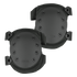 Condor Knee Pads 2 are black knee pads featuring hard plastic shells, ventilation holes, and adjustable straps for protection during physical activities.