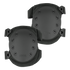 Condor Knee Pads 2 are black knee pads featuring hard plastic shells, ventilation holes, and adjustable straps for protection during physical activities.